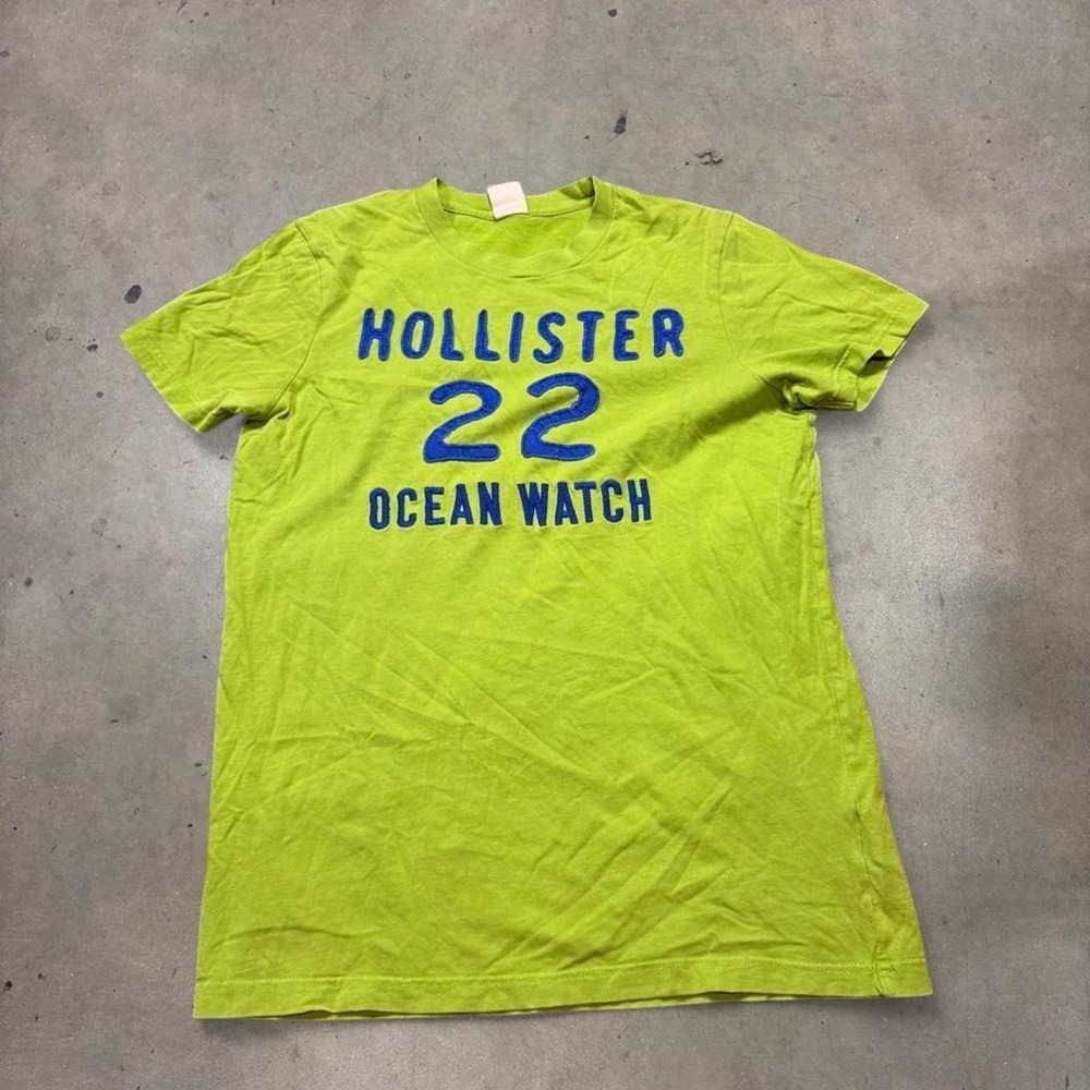 Hollister Ocean Watch Green Graphic T Shirt Mens Medium Y2K Surf Tee